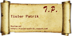 Tisler Patrik névjegykártya